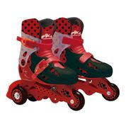 Patins Ajustáveis com Kit de Segurança - 29 ao 32 - Miraculous - Ladybug - Barão Toys