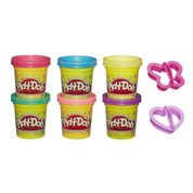 Play-Doh com Gliter - 6 Potes - Hasbro