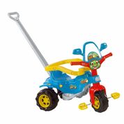 Triciclo Infantil com Empurrador - Tico-Tico Dino - Azul - Magic Toys