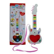 GUITARRA INFANTIL MUSICAL INTERATIVA MULTIFUNCOES COM LUZ E SOM E ALCA  MENINO E MENINA A PILHA