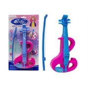 MINI VIOLINO INSTRUMENTO MUSICAL INFANTIL COM 4 CORDAS COM LUZ E SOM BRINQUEDO MUSICAL PARA CRIANÇAS ROSA MENINAS