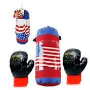 SACO DE PANCADAS KIT BOXE INFANTIL GRANDE COM LUVA DE BOXE MUAY THAI LUTA CRIANÇA