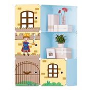 GUARDA ROUPA MODULAR INFANTIL ESTANTE ORGANIZADOR DE BRINQUEDOS ROUPAS SAPATOS 6 MODULOS CASTELO PRINCIPE