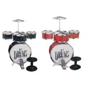 BATERIA MUSICAL INFANTIL COM PEDAL GRANDE ESTILO PROFISSIONAL BANQUETA ROCKY HARD COMPLETA MENINO E MENINA PRETO