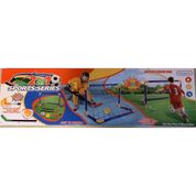 KIT TRAVE DE FUTEBOL 2 EM 1 JOGO E HOCKEY E BOLA CHUTE A GOL COMPLETO  GOLZINHO COM TRAVE BASTAO