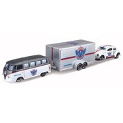 Miniatura - 1:64 - Volkswagen Samba Van Kombi e Beetle Fusca - Racing Team Haulers - Maisto Design - 11404C