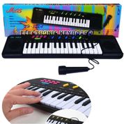 TECLADO 32 TECLAS COM KARAOKE E MICROFONE INFANTIL PIANO PARA CRIANÇAS BRINQUEDO MUSICAL