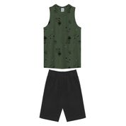 Conjunto Infantil Masculino Regata + Bermuda Rovitex Tamanho:1;Cor:Verde Militar