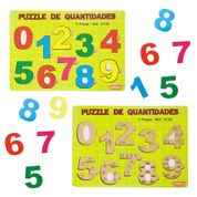 Quebra Cabeça Infantil de Madeira MDF Puzzle de Quantidade
