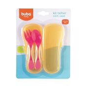 Kit Talher Baby Com Case Rosa - Buba Toys