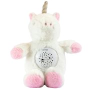 PELUCIA UNICORNIO MUSICAL E LUZ BRANCO - 4 FUNÇÕES - CLINGO