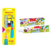 ESCOVA MAGIC BRUSH 3 ANOS AZUL + GEL DENTAL CF FISHER PRICE