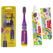 ESCOVA MAGIC BRUSH 3 ANOS ROXA + GEL DENTAL CF FISHER PRICE