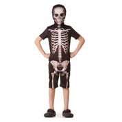 Fantasia de Halloween Esqueleto Infantil Macacão Curto Caveira Estampada