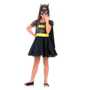 Fantasia Batgirl Infantil de Luxo Com Capa e Máscara Brilhante