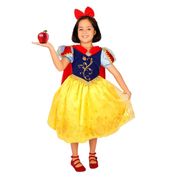 Fantasia Branca de Neve Infantil de Luxo Com Capa Princesas Disney