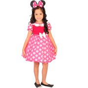 Fantasia Minnie Rosa de Luxo Infantil Original Disney