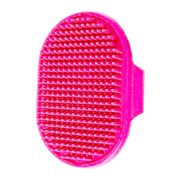 Escova De Silicone Para Pets Cães E Gatos Banho Rosa