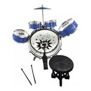 Mini Bateria Infantil BW039AZ Azul com Banquinho