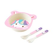 Kit Refeição Papinha Unicornio com Pratinho e Talheres Zoop Baby