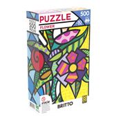 Quebra-Cabeça - 500 Peças - Romero Britto - Flower - Grow