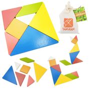 Brinquedo Tangram Madeira Colorido Educação Infantil Newart