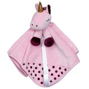 Naninha Cetim Unicornio Rosa e Vinho com Prendedor de Chupeta