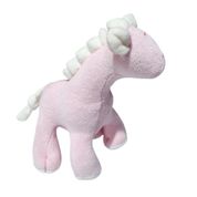 Chocalho Pelúcia Zoodles Baby Girafa Rosa 15cm Zip