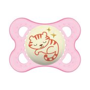 Chupeta - Original Night - Bico de Silicone SkinSoft - 0 a 6 Meses - Gatinho - Rosa - MAM
