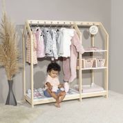 Mini Closet Montessoriano Casinha Natural/Branco - Casatema