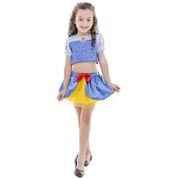 Fantasia Branca de Neve Infantil Cropped e Saia