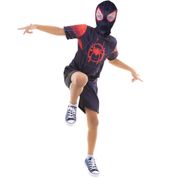 Fantasia do Homem Aranha Infantil Aranhaverso Curto Com Gorro