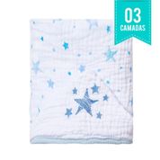 Toalha De Banho Papi Soft Com Capuz Bordado Celeste Azul