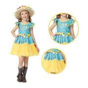 Vestido de Festa Junina Infantil Ester Amarelo e Azul Barato