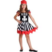 Fantasia de Pirata Esqueleto Infantil de Halloween Com Bandana