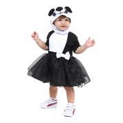 Fantasia Panda Bebê Vestido Luxo com Capuz e Rabo