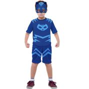 Fantasia PJ Masks Menino Gato Connor Infantil Curta Com Máscara Disney Com Rabo