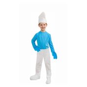 Fantasia Smurf Infantil Longa Com Gorro Luvas e Pés