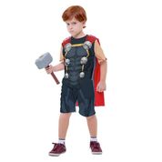 Fantasia Thor Infantil Clássica Curta Com Martelo e Capa Original Os Vingadores G 9 - 11