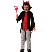 Fantasia de Diabo Diabinho Infantil Com Chifre e Tridente Halloween