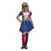 Fantasia de Halloween Infantil Feminina Colombina Dark Com Máscara