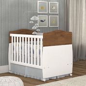 Berço Mini Cama Flex Conforto - Branco/Carvalho