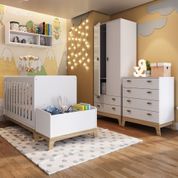 Quarto de Bebê Favo de Mel Americano Completo I - Branco