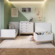 Quarto de Bebê Gêmeos Favo de Mel Completo - Branco