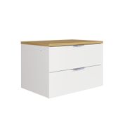 Mesa de Cabeceira Essencial com 2 Gavetas - Branco/Aok