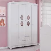 Guarda Roupa Infantil Lolly com 4 Portas - Branco