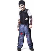 Fantasia de Halloween Punk Skull infantil Zumbi Com Balaclava