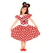 Fantasia Minnie Infantil Luxo Completa Com Orelhas Rubies