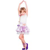 Fantasia Kit Bailarina Rapunzel Infantil Com Trança e sapatilhas