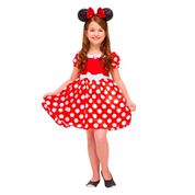 Fantasia Minnie Vermelha de Luxo Infantil Original Disney